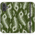 Feathers in Bloom Army Green — iPhone 17 Wallet Case — Finnaij