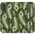 Feathers in Bloom Army Green — iPhone 17 Wallet Case — Finnaij