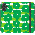 Bold Floral Green Vegan Leather — iPhone 17 Wallet Case — Finnaij