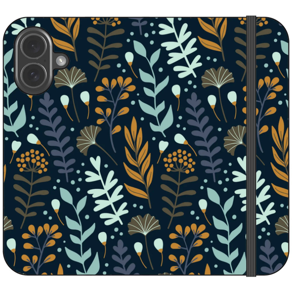 Wild Floral Vegan Leather — iPhone 17 Wallet Case — Finnaij