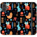 Nordic Ornament Black Vegan Leather — iPhone 17 Wallet Case — Finnaij