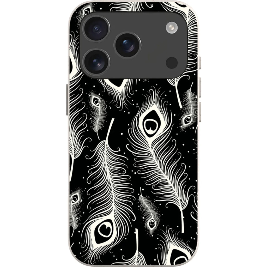 Feathers in Bloom Black — iPhone 17 Pro iPhone Bio-degradable Case — Finnaij