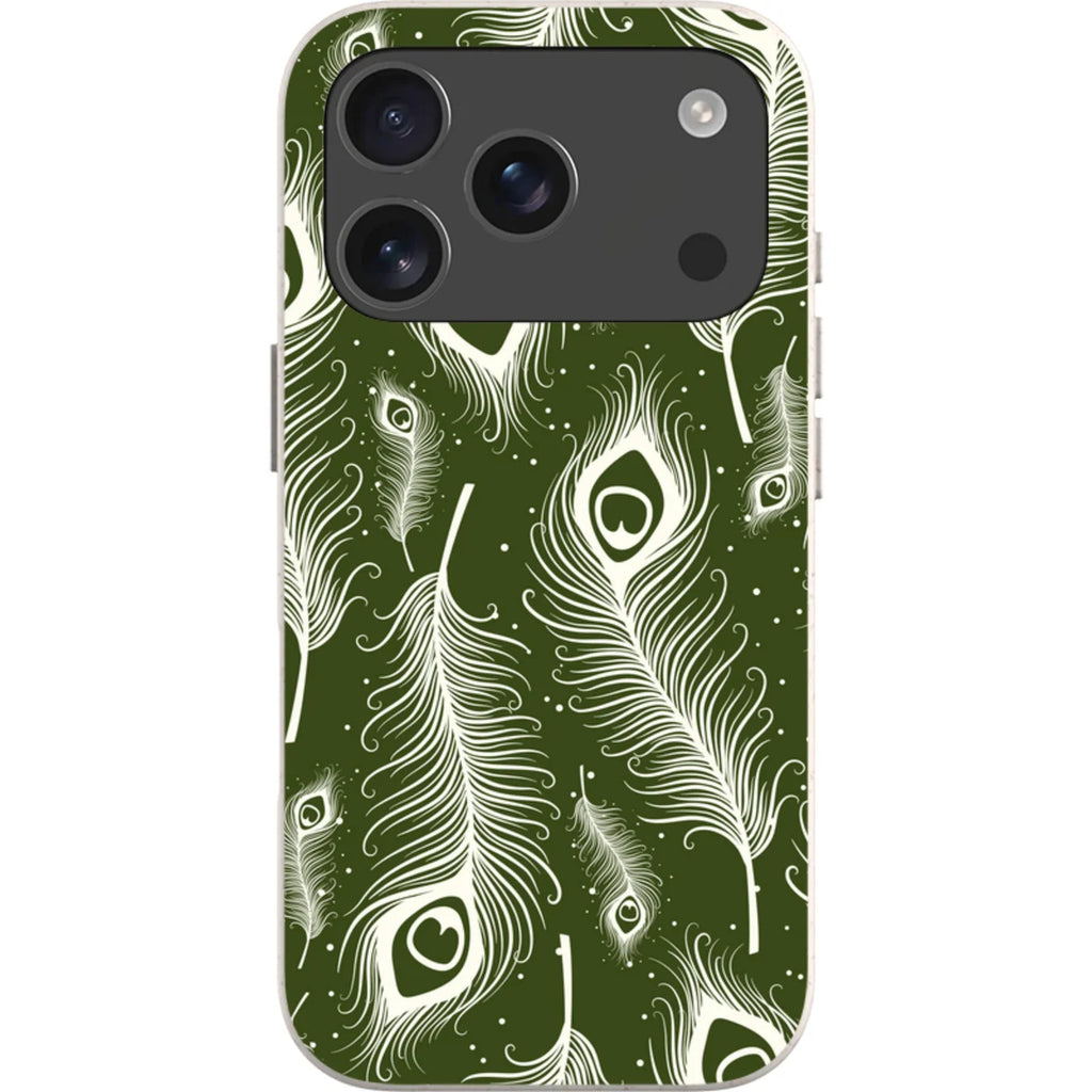 Feathers in Bloom Army Green — iPhone 17 Pro iPhone Bio-degradable Case — Finnaij