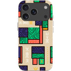 Ankara Blocks on Sand by Ada Okoye — iPhone 17 Pro iPhone Bio-degradable Case — Finnaij