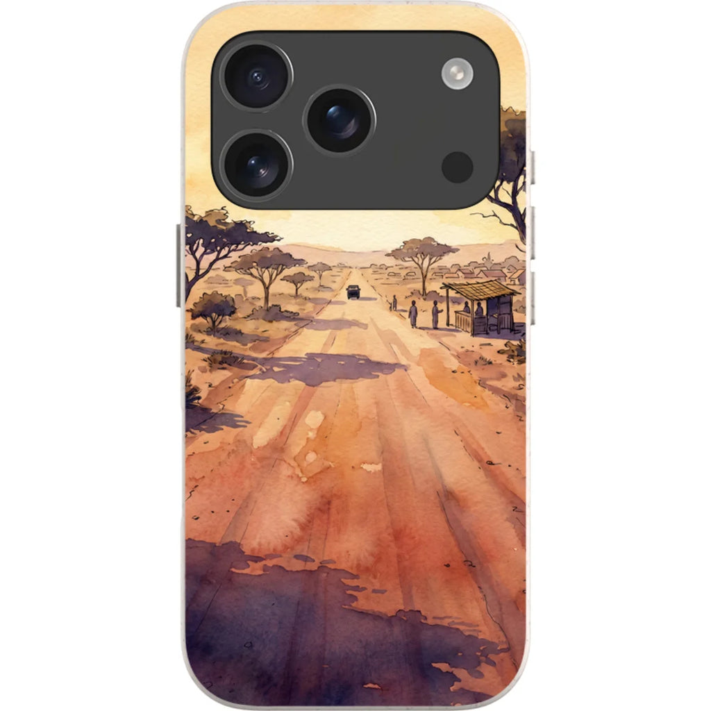 Laterite Road Golden Hour by Tobi Akinyemi — iPhone 17 Pro iPhone Bio-degradable Case — Finnaij