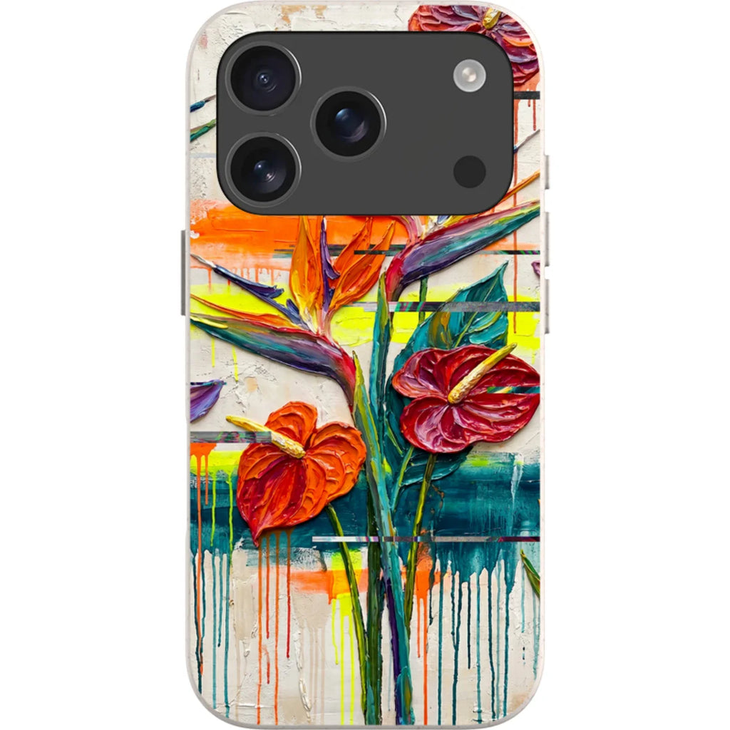 Tropical Flowers by Frida Lövström — iPhone 17 Pro iPhone Bio-degradable Case — Finnaij