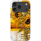 Sunflowers with Abstract Golden Chaos by Frida Lövström — iPhone 17 Pro iPhone Bio-degradable Case — Finnaij