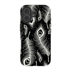 Feathers in Bloom Black — iPhone 17 Tough Case — Finnaij