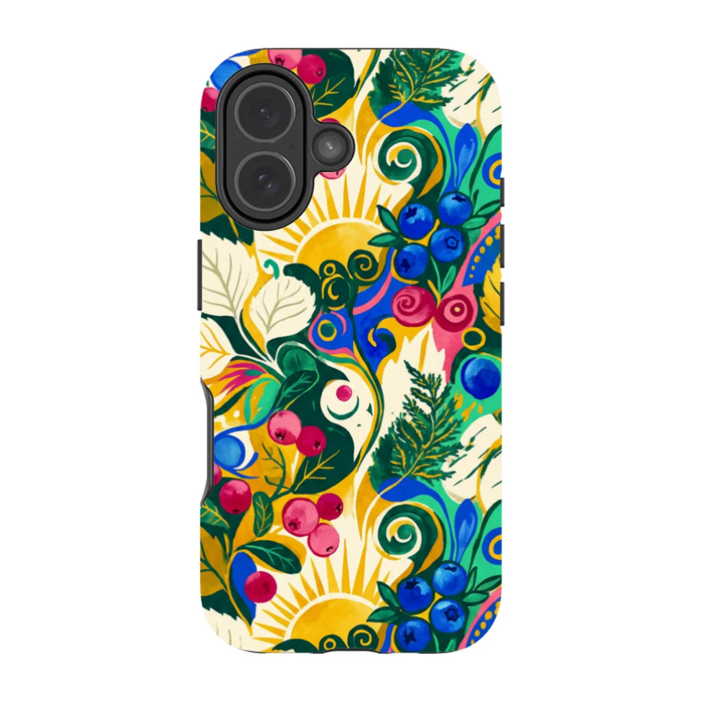 Berry Meadow Glow by Aino Kallio — iPhone 17 Tough Case — Finnaij