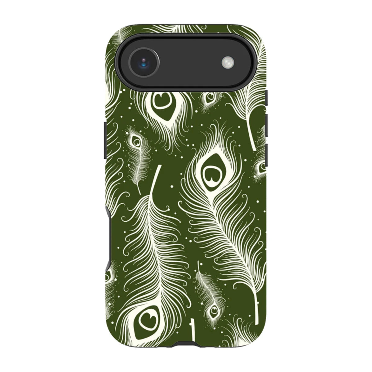 Feathers in Bloom Army Green — iPhone Air Magsafe Tough Case — Finnaij