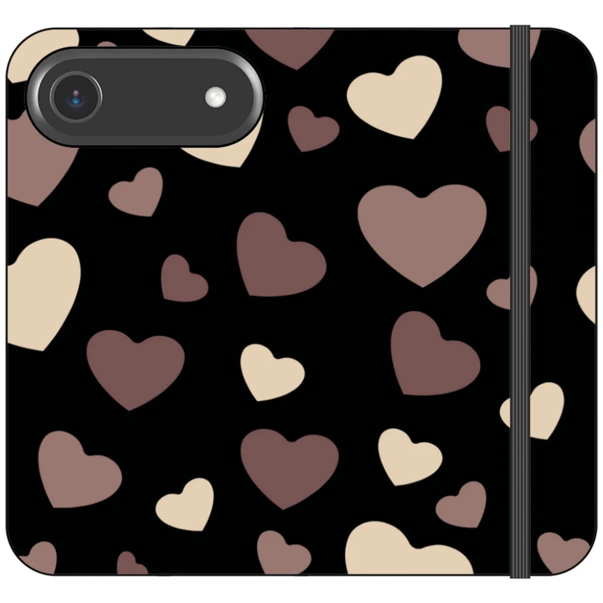 White & Black Hearts Vegan Leather — iPhone 17 Air Wallet Case — Finnaij