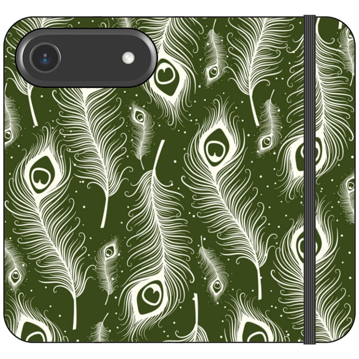 Feathers in Bloom Army Green — iPhone 17 Air Wallet Case — Finnaij