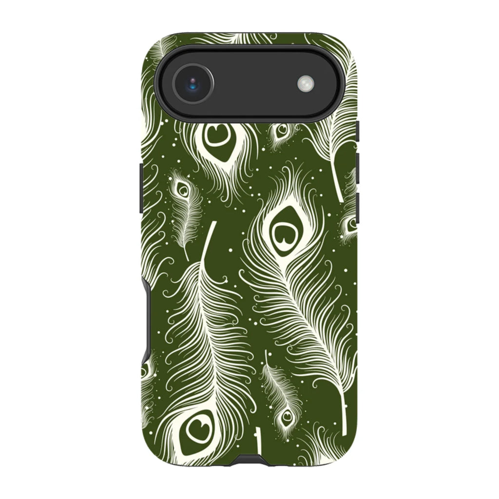 Feathers in Bloom Army Green — iPhone Air Tough Case — Finnaij