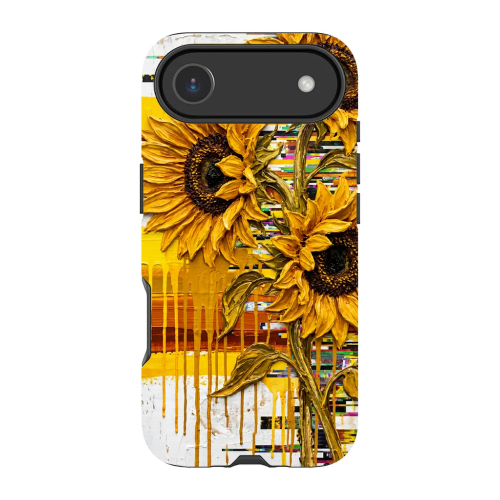 Sunflowers with Abstract Golden Chaos by Frida Lövström — iPhone Air Tough Case — Finnaij