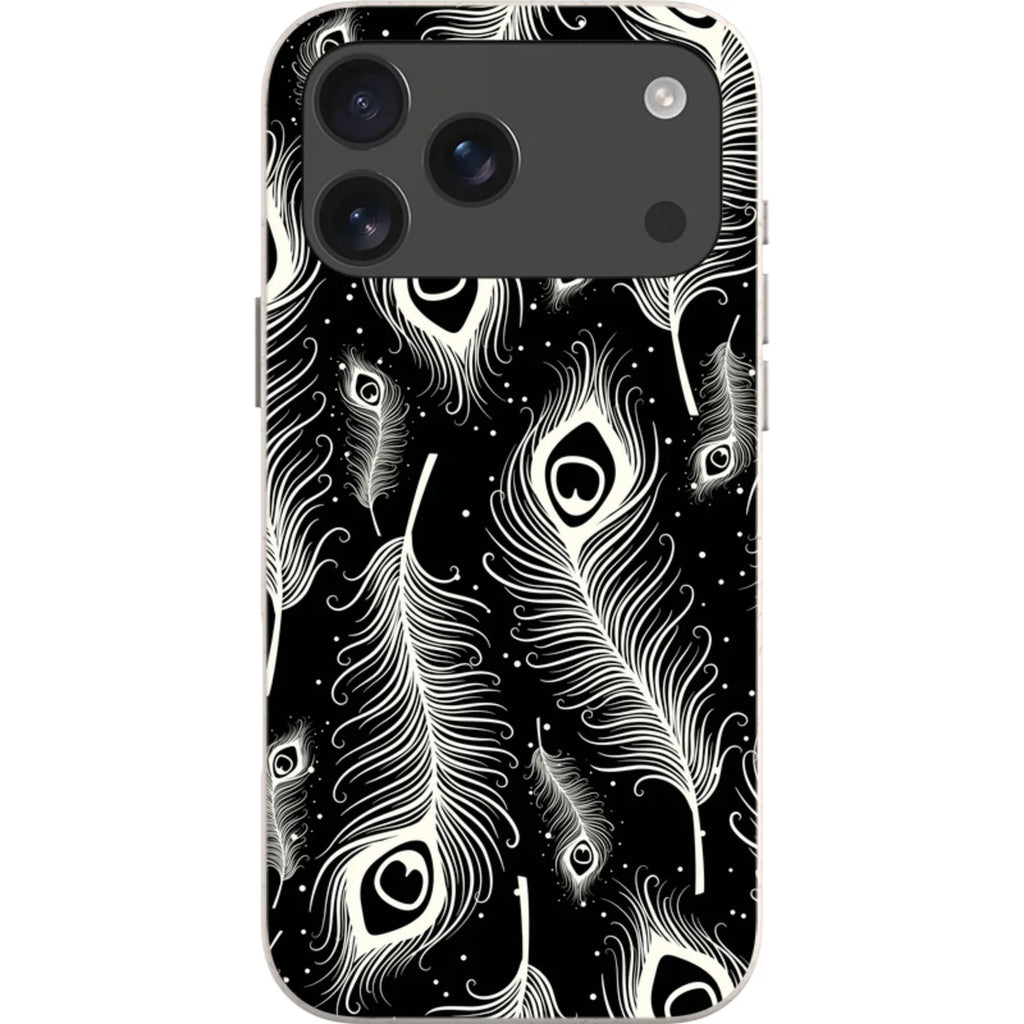 Feathers in Bloom Black — iPhone 17 Pro Max iPhone Bio-degradable Case — Finnaij