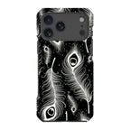 Feathers in Bloom Black — iPhone 17 Pro Max Impact Armour MagSafe Case — Finnaij