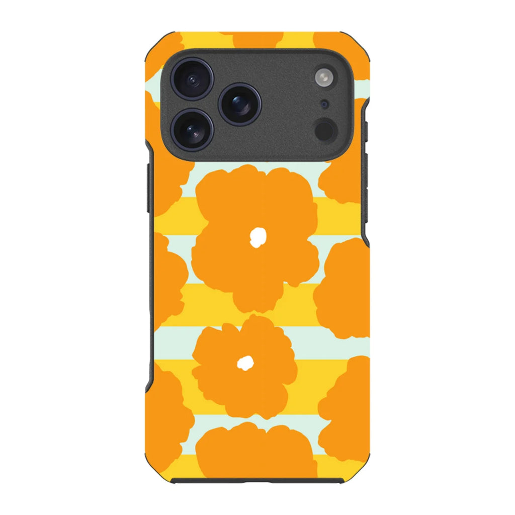 Bold Floral Orange — iPhone 17 Pro Max Impact Armour MagSafe Case — Finnaij