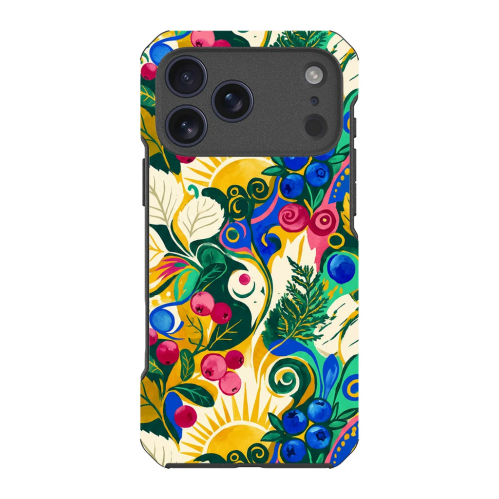 Berry Meadow Glow by Aino Kallio — iPhone 17 Pro Max Impact Armour MagSafe Case — Finnaij