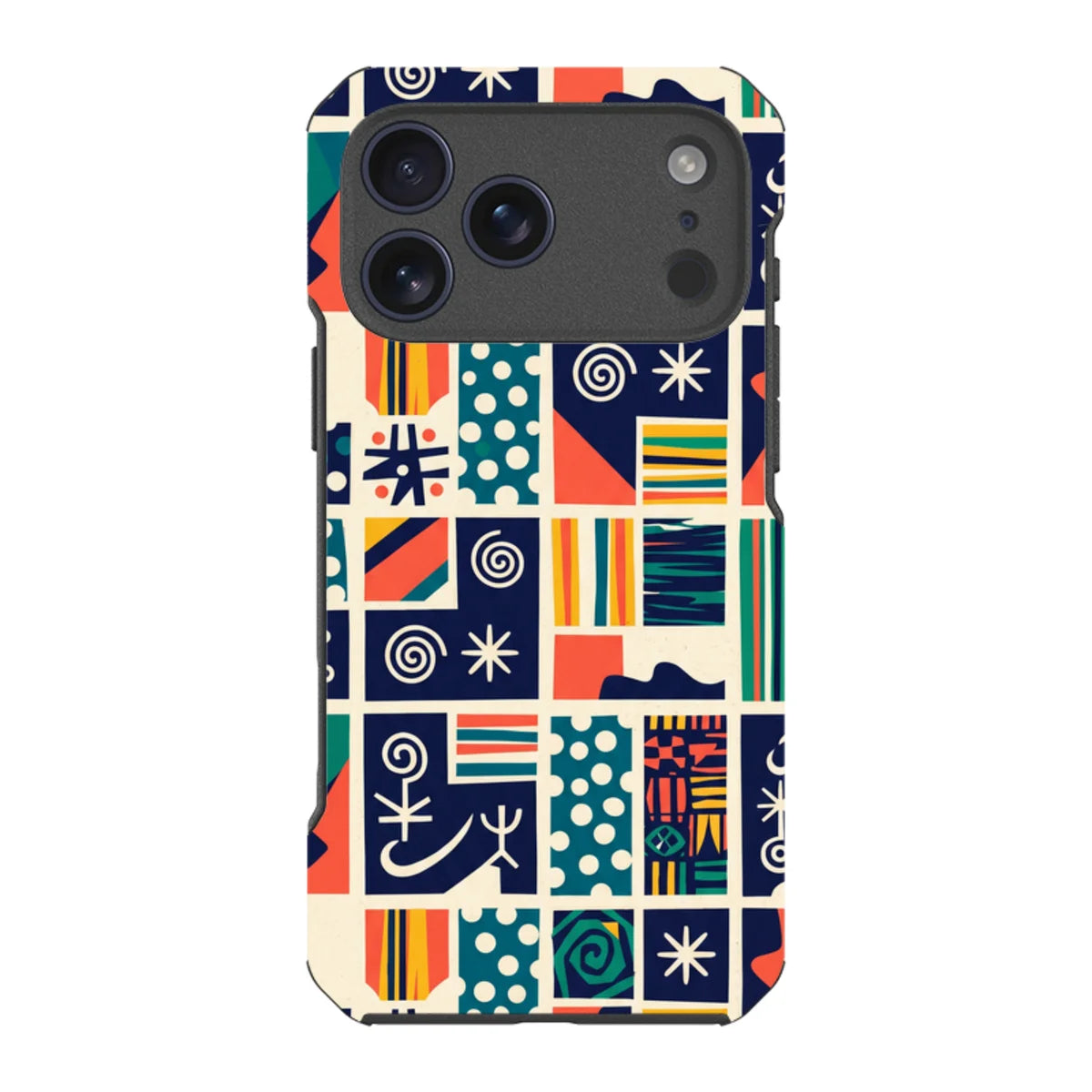 Coastal Indigo Tiles by Ada Okoye — iPhone 17 Pro Max Impact Armour MagSafe Case — Finnaij