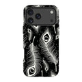 Feathers in Bloom Black — iPhone 17 Pro Max Magsafe Tough Case — Finnaij