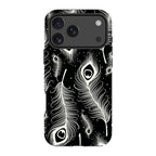 Feathers in Bloom Black — iPhone 17 Pro Max Magsafe Tough Case — Finnaij