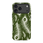 Feathers in Bloom Army Green — iPhone 17 Pro Max Magsafe Tough Case — Finnaij