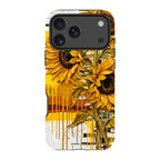 Sunflowers with Abstract Golden Chaos by Frida Lövström — iPhone 17 Pro Max Tough Case — Finnaij