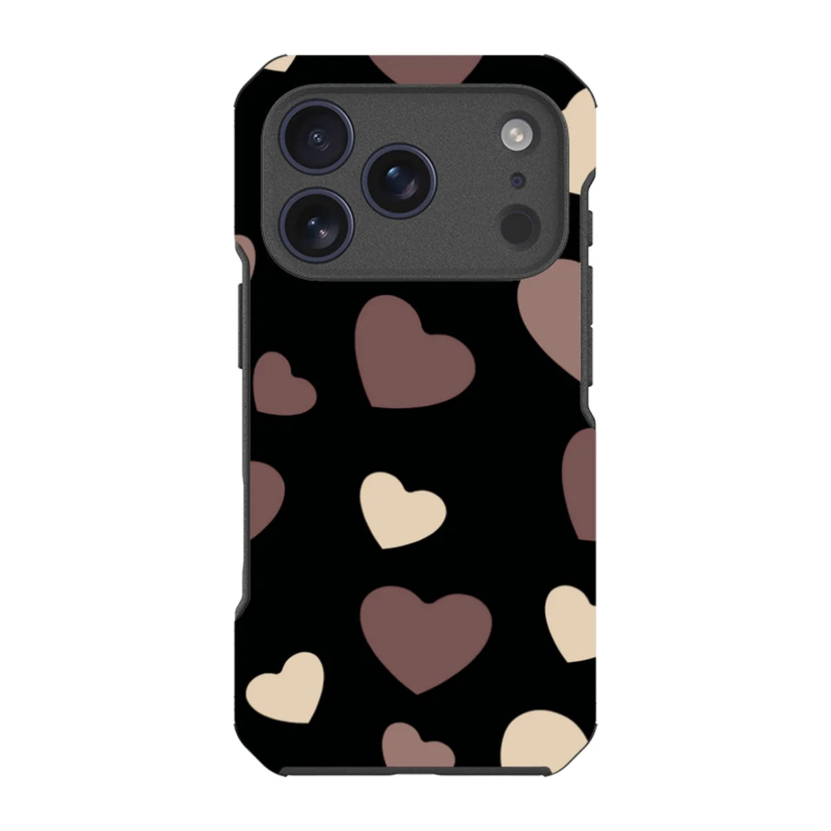 White & Black Hearts — iPhone 17 Pro Impact Armour MagSafe Case — Finnaij