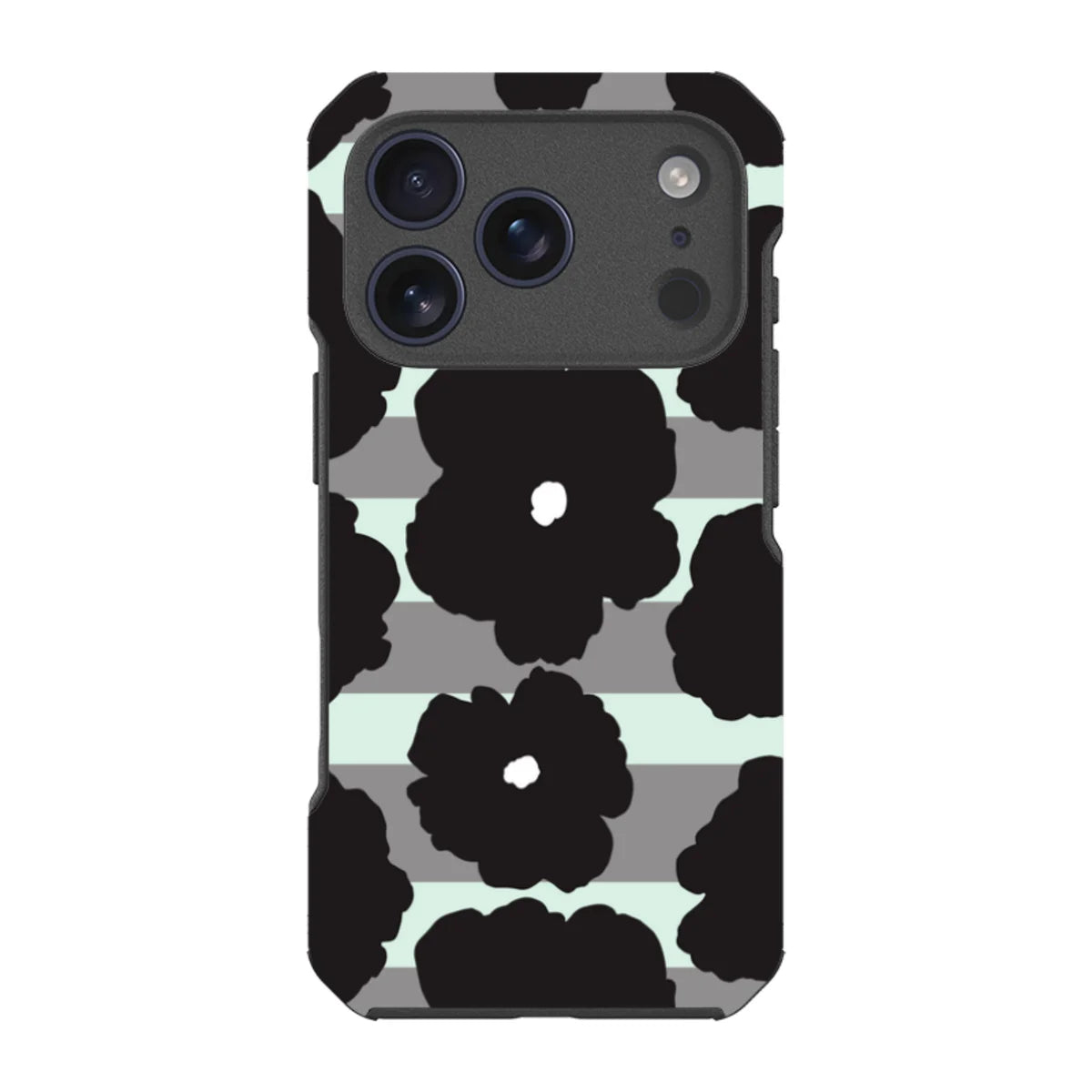 Bold Floral Black — iPhone 17 Pro Impact Armour MagSafe Case — Finnaij