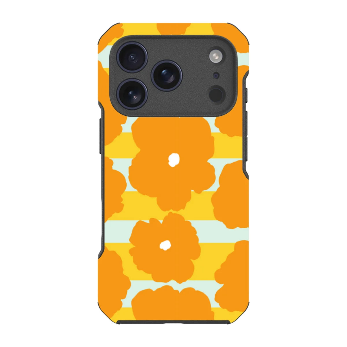 Bold Floral Orange — iPhone 17 Pro Impact Armour MagSafe Case — Finnaij