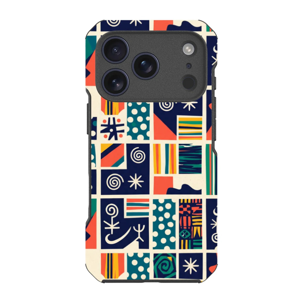Coastal Indigo Tiles by Ada Okoye — iPhone 17 Pro Impact Armour MagSafe Case — Finnaij