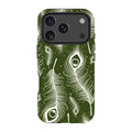 Feathers in Bloom Army Green — iPhone 17 Pro Magsafe Tough Case — Finnaij