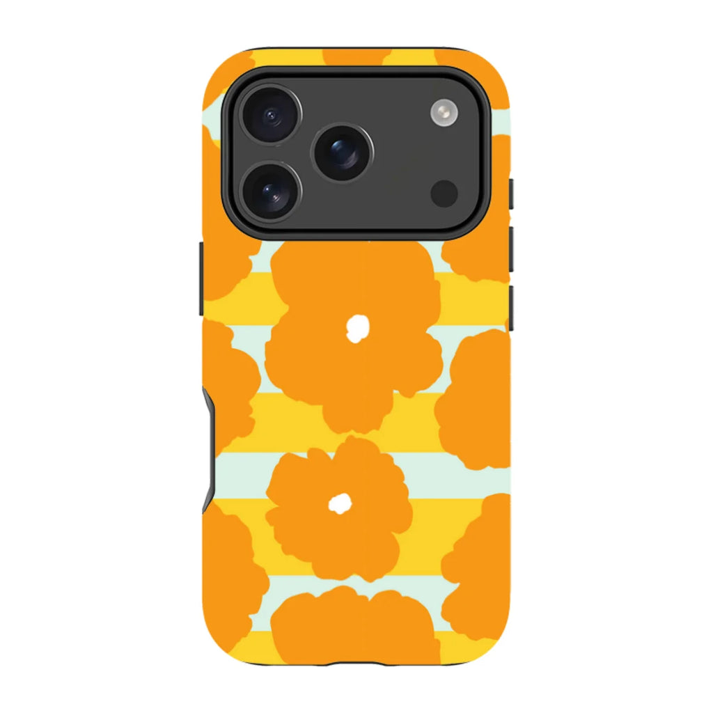 Bold Floral Orange — iPhone 17 Pro Magsafe Tough Case — Finnaij