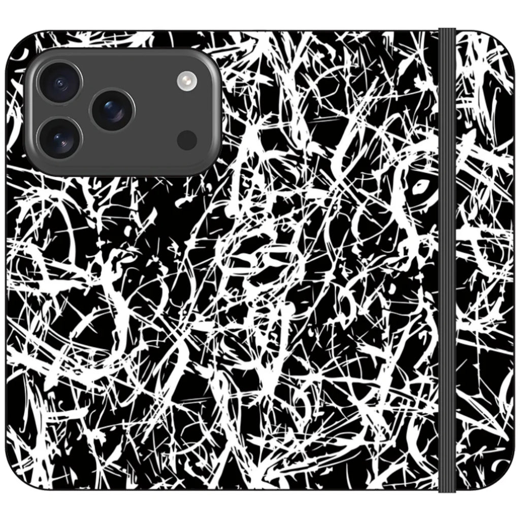 Black-White Grunge — iPhone 17 Pro Wallet Case — Finnaij