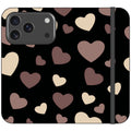 White & Black Hearts Vegan Leather — iPhone 17 Pro Wallet Case — Finnaij