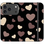 White & Black Hearts Vegan Leather — iPhone 17 Pro Wallet Case — Finnaij