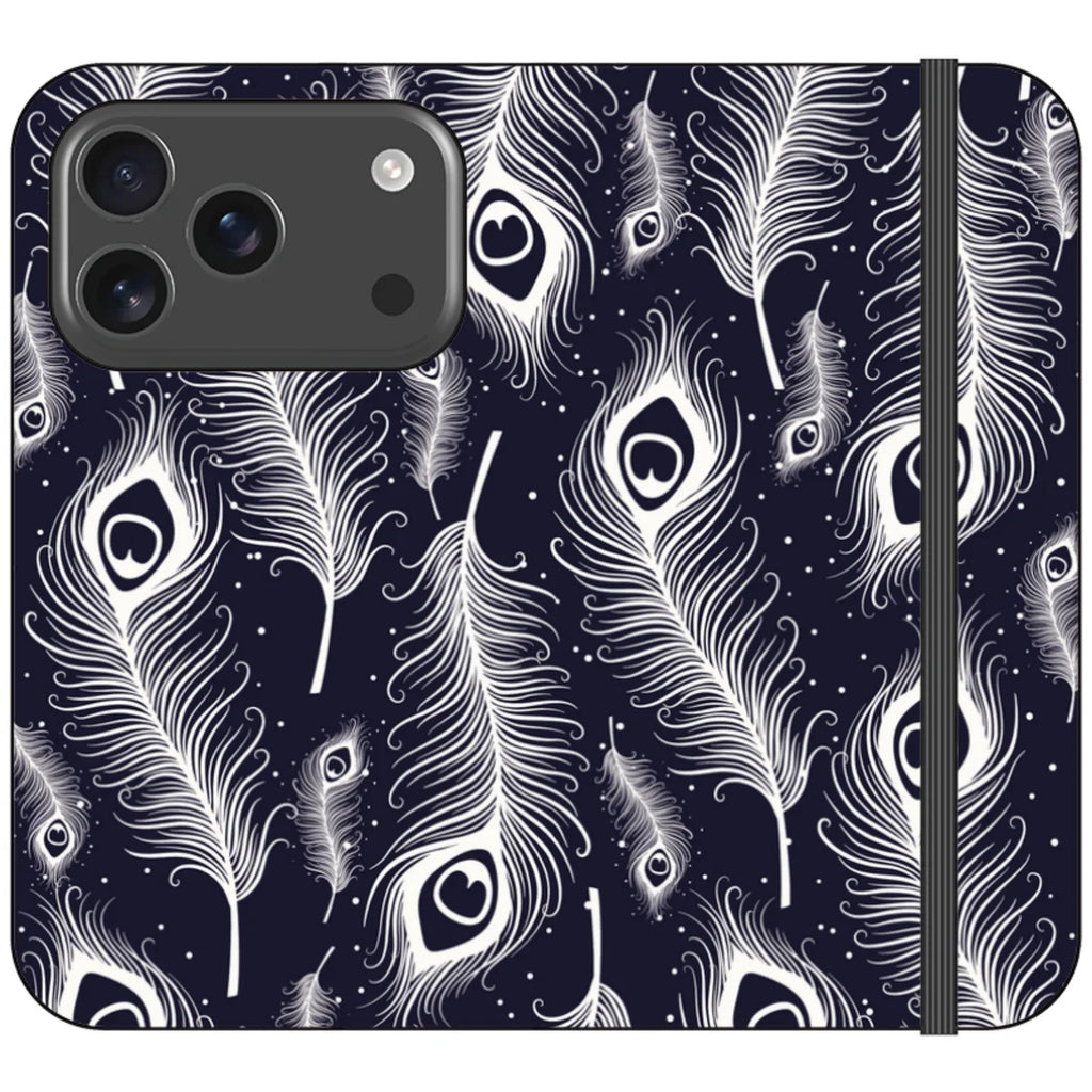 Feathers in Bloom Vegan Leather — iPhone 17 Pro Wallet Case — Finnaij
