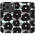 Bold Floral Black — iPhone 17 Pro Wallet Case — Finnaij