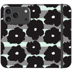 Bold Floral Black — iPhone 17 Pro Wallet Case — Finnaij