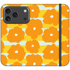 Bold Floral Orange — iPhone 17 Pro Wallet Case — Finnaij