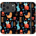 Nordic Ornament Black Vegan Leather — iPhone 17 Pro Wallet Case — Finnaij
