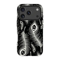 Feathers in Bloom Black — iPhone 17 Pro Tough Case — Finnaij