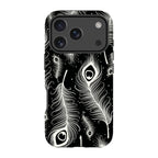 Feathers in Bloom Black — iPhone 17 Pro Tough Case — Finnaij