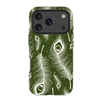 Feathers in Bloom Army Green — iPhone 17 Pro Tough Case — Finnaij