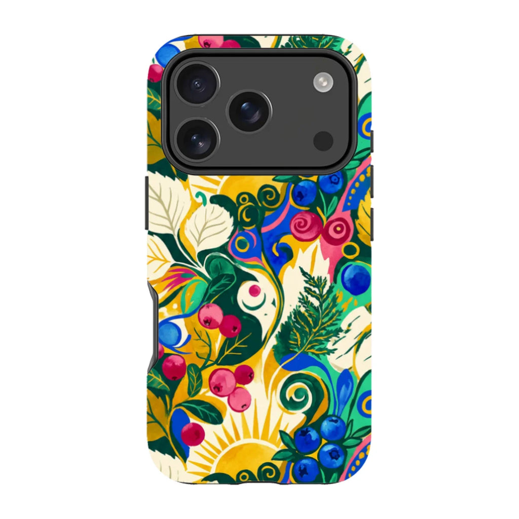 Berry Meadow Glow by Aino Kallio — iPhone 17 Pro Tough Case — Finnaij