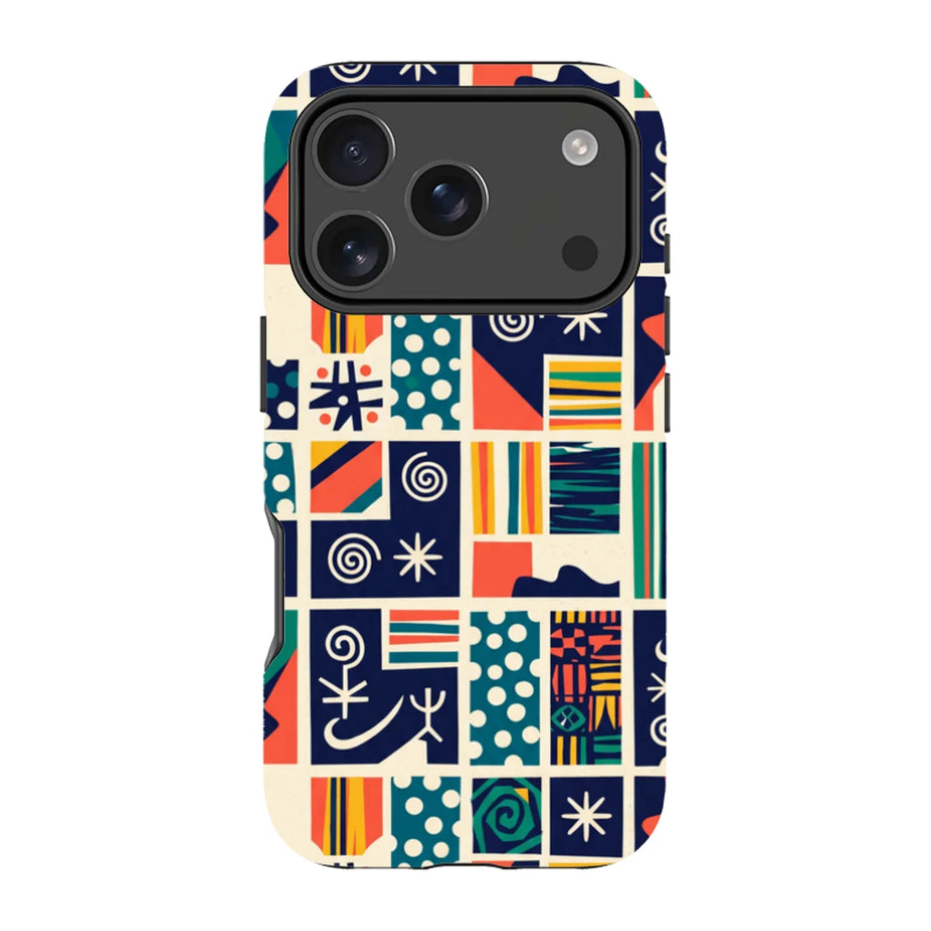 Coastal Indigo Tiles by Ada Okoye — iPhone 17 Pro Tough Case — Finnaij