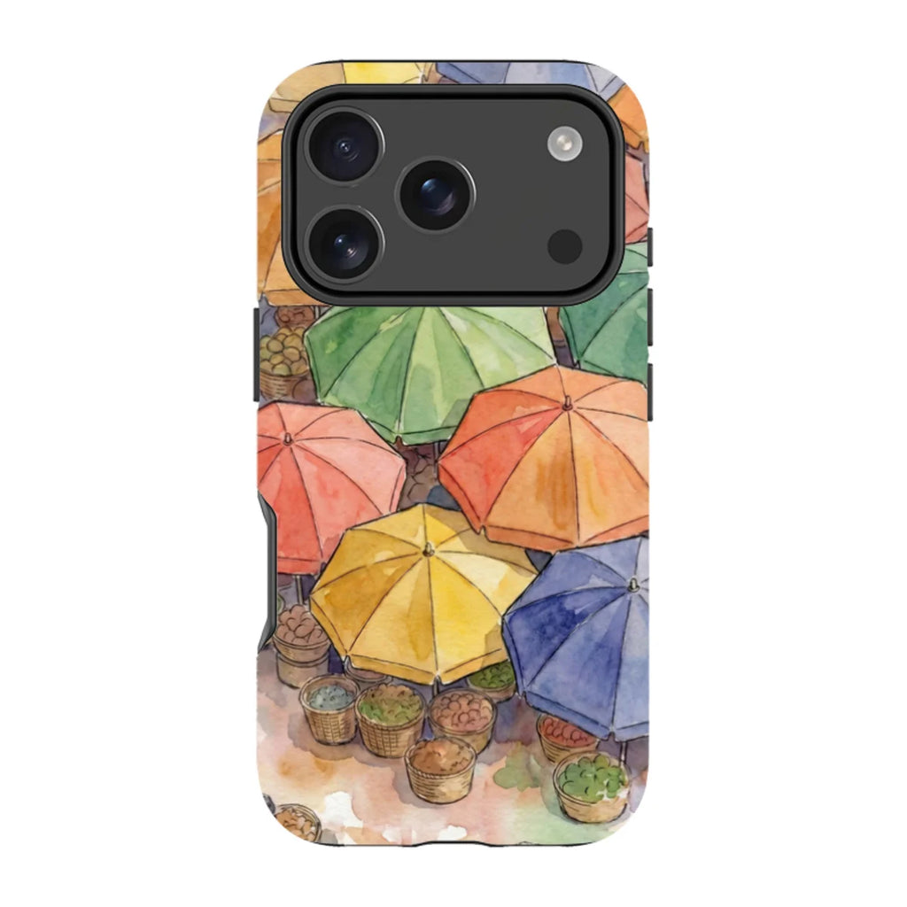 Market Umbrellas from Above by Tobi Akinyemi — iPhone 17 Pro Tough Case — Finnaij