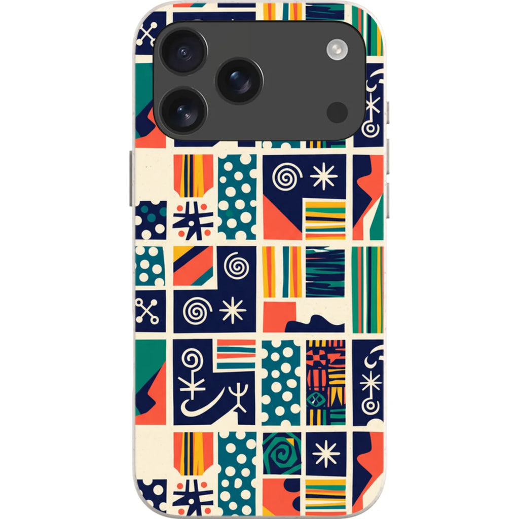 Coastal Indigo Tiles by Ada Okoye — iPhone 18 Pro Max Bio-degradable Case — Finnaij