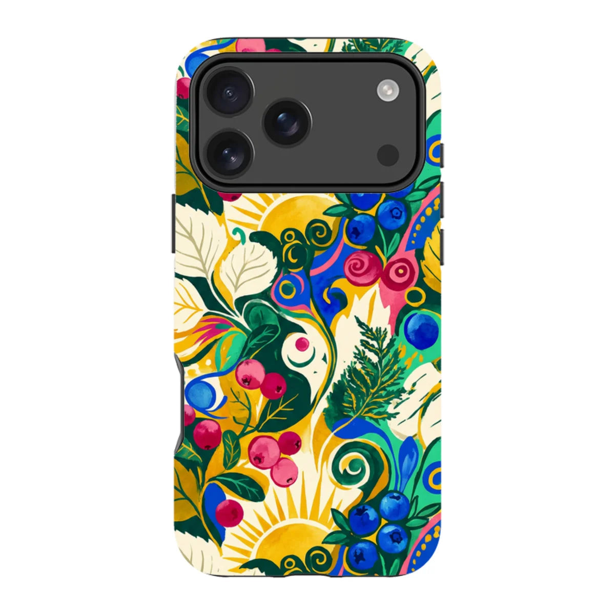 Berry Meadow Glow by Aino Kallio — iPhone 18 Pro Max Magsafe Tough Case — Finnaij