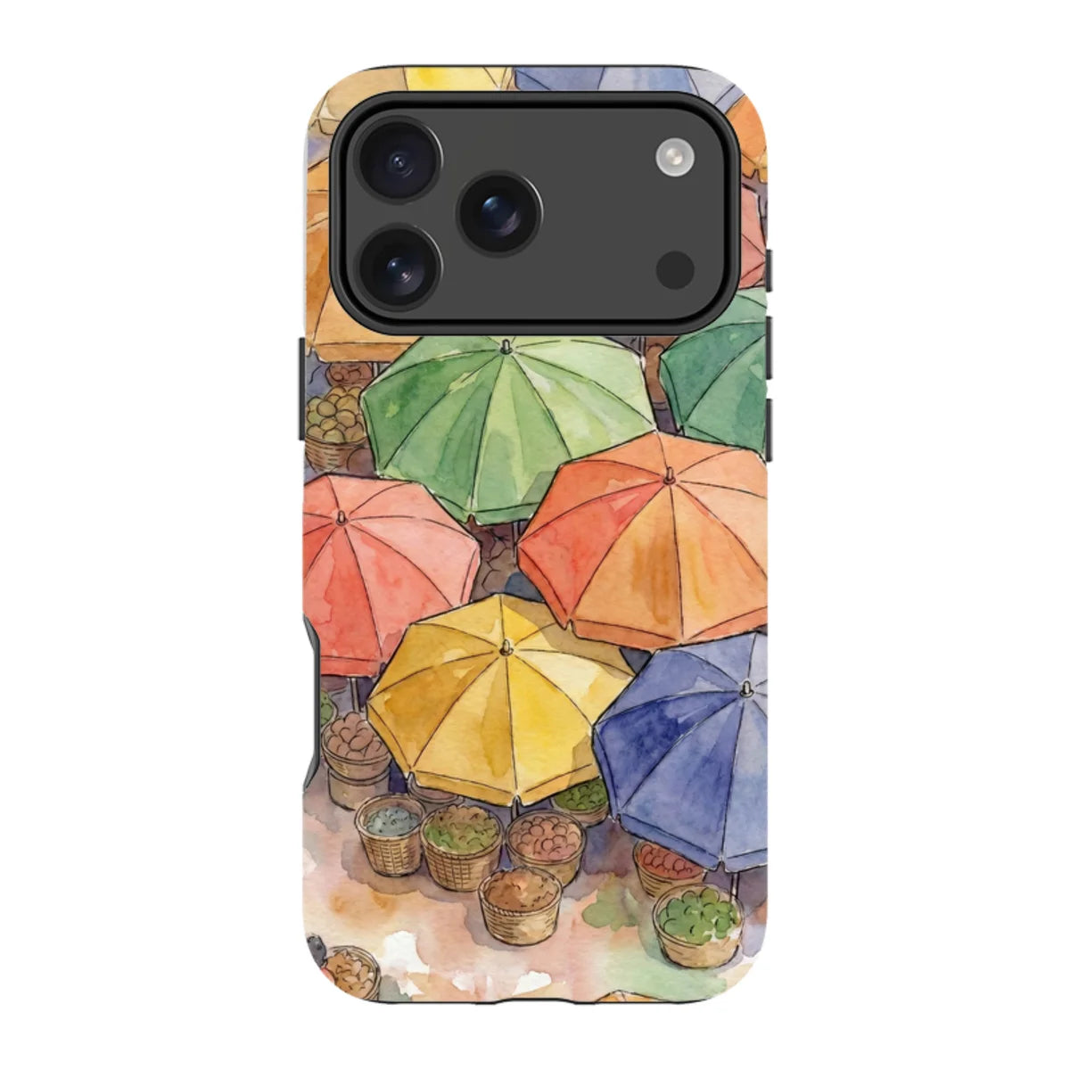 Market Umbrellas from Above by Tobi Akinyemi — iPhone 18 Pro Max MagSafe Tough Case — Finnaij